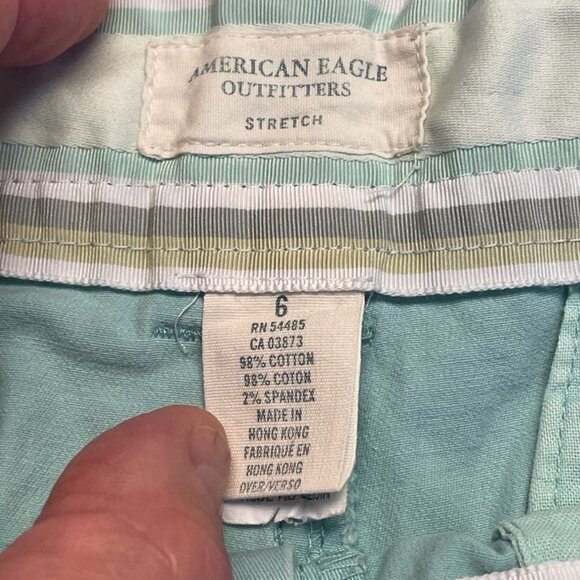 Vintage Y2K American Eagle Micro Mini Shorts Womens 6 Pistachio Preppy Shortie - Picture 10 of 10
